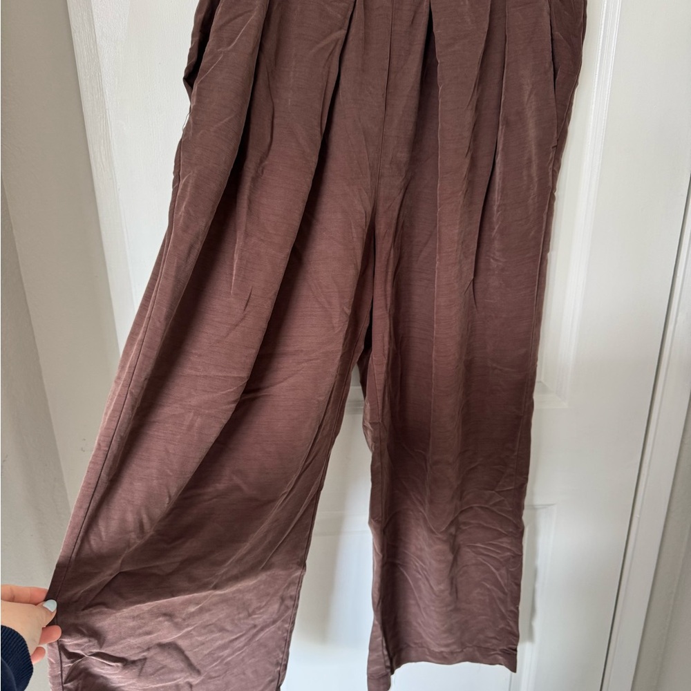 Brown Wide-Leg Pants